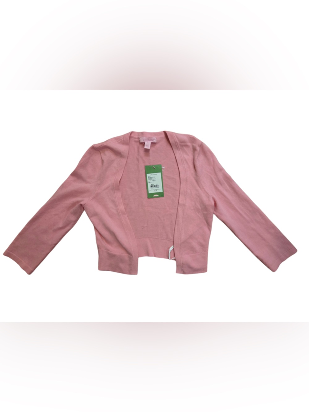 Lilly Pulitzer Light Pink Cropped Open-Front Cardigan
